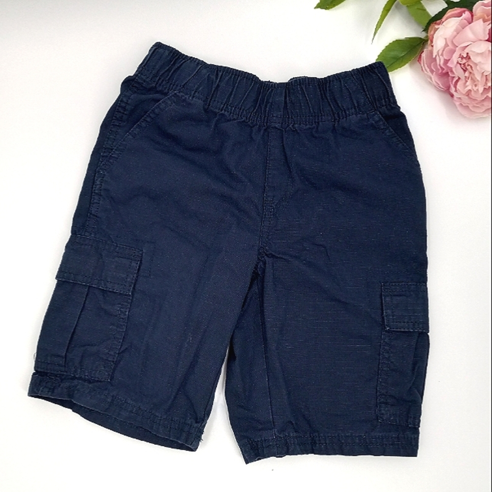 💙 PLACE Boy's Navy Blue Elasticated Adjustable Waist Cargo Shorts Size 6